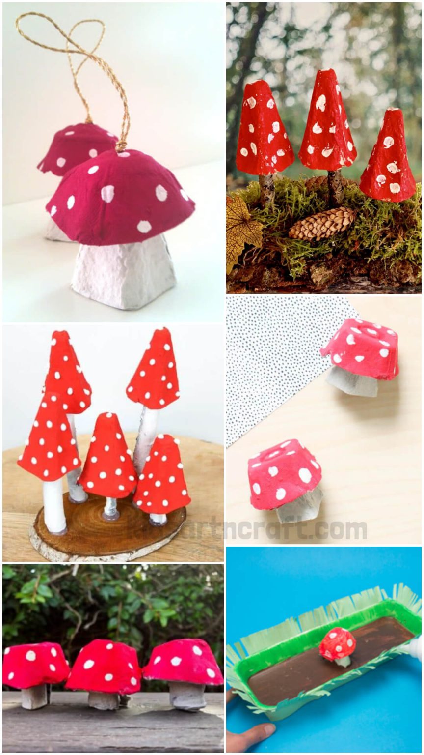Egg Carton Mushroom Crafts Kids Art & Craft