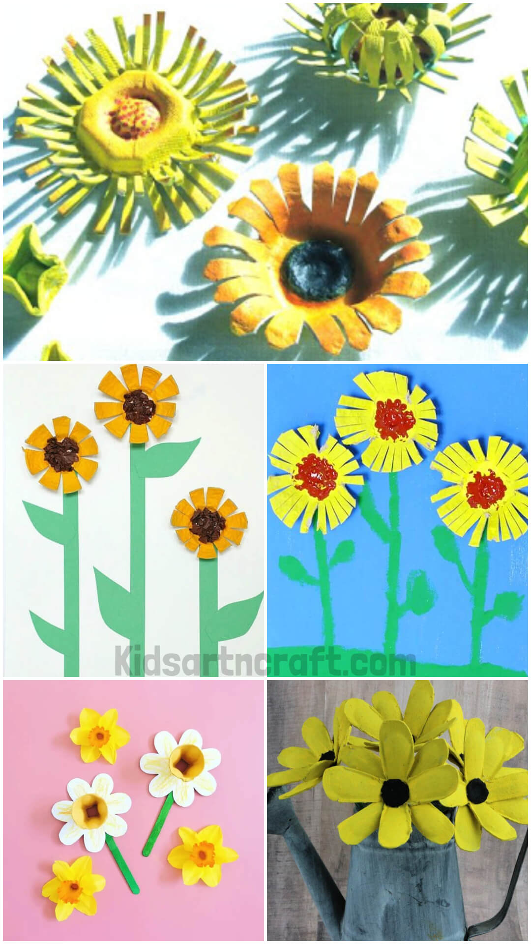 Egg Carton Sunflower Crafts
