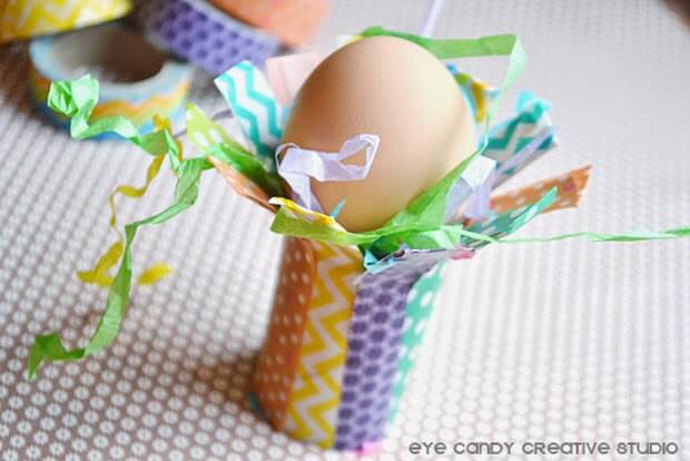 DIY Creative Easter Egg Holder Using Washi Tape