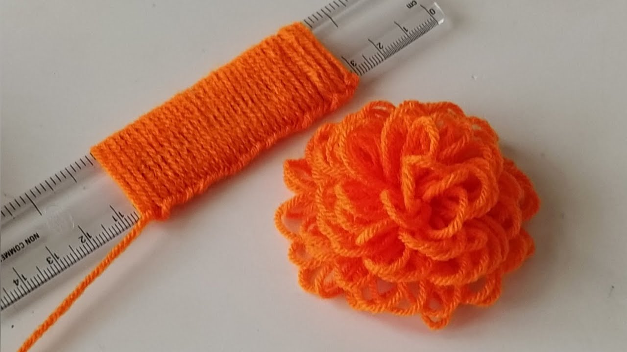 Fun And Easy Woolen Flower Craft Using  Scale 