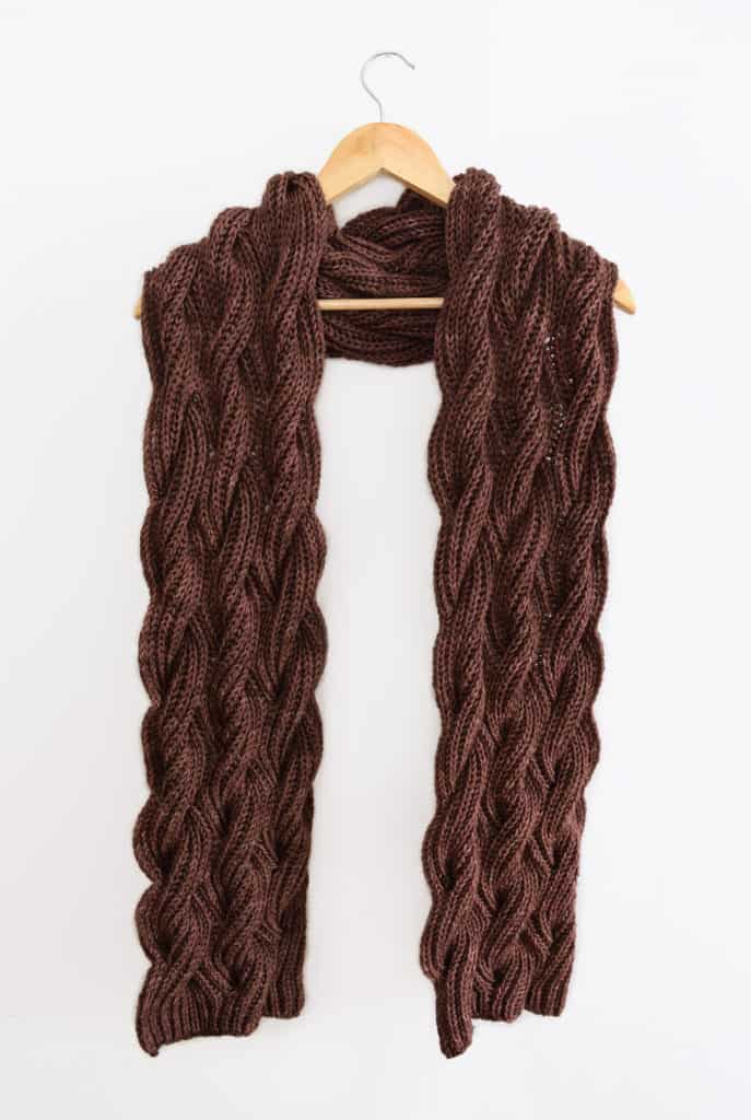 Gorgeous Reversible Cabled Hand Knit Scarf : Scarf Knitting Patterns
