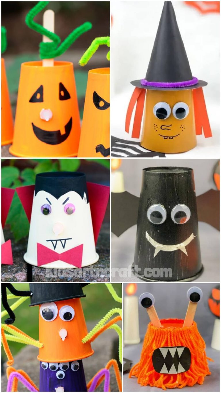 Halloween Paper Cup Craft Ideas for Kids - Kids Art & Craft