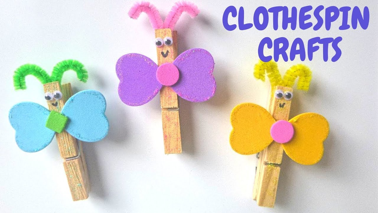 Heart Wings Clothespin Butterfly Craft For Kids