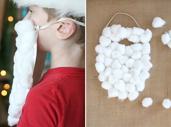 Joyful Santa Beard Craft With Cotton Balls