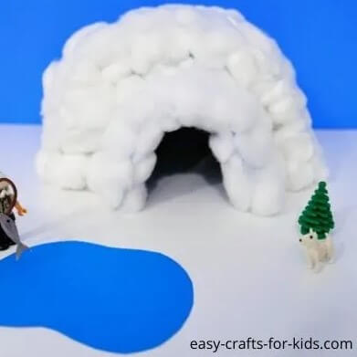 Lovely Tissue box & Cotton Balls Igloo Craft For Toddlers