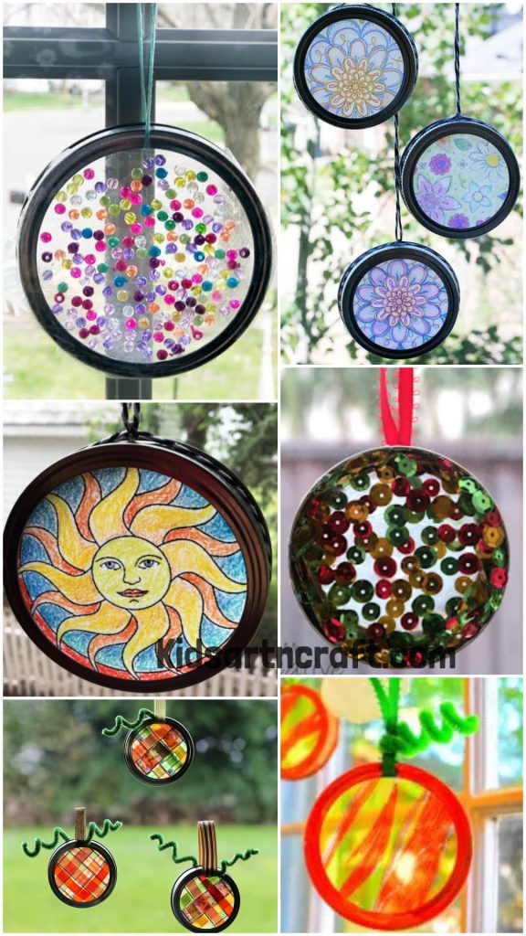 Mason Jar Lid Suncatcher Crafts Kids Art & Craft