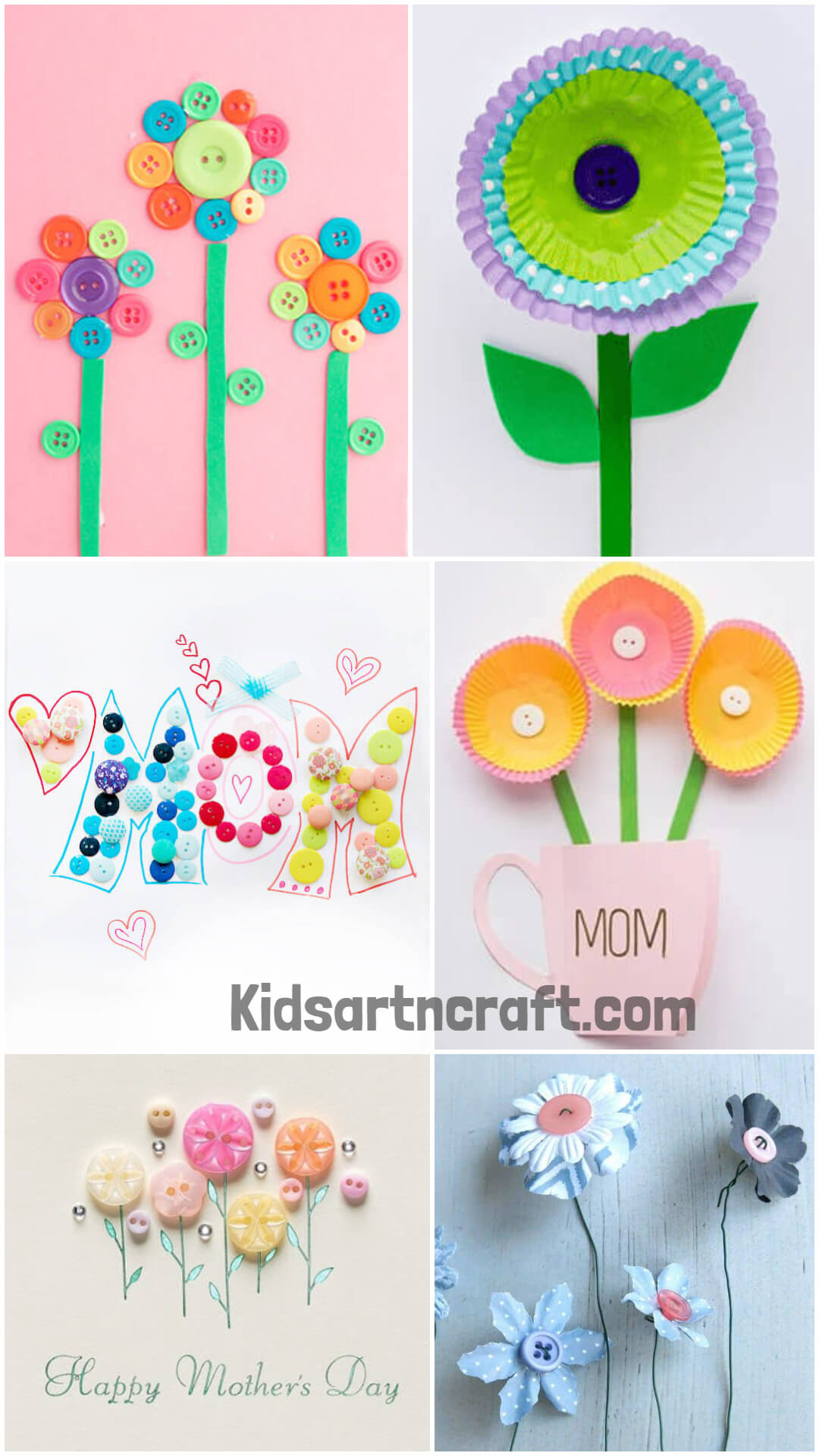 Mother's Day Button Craft For Kids