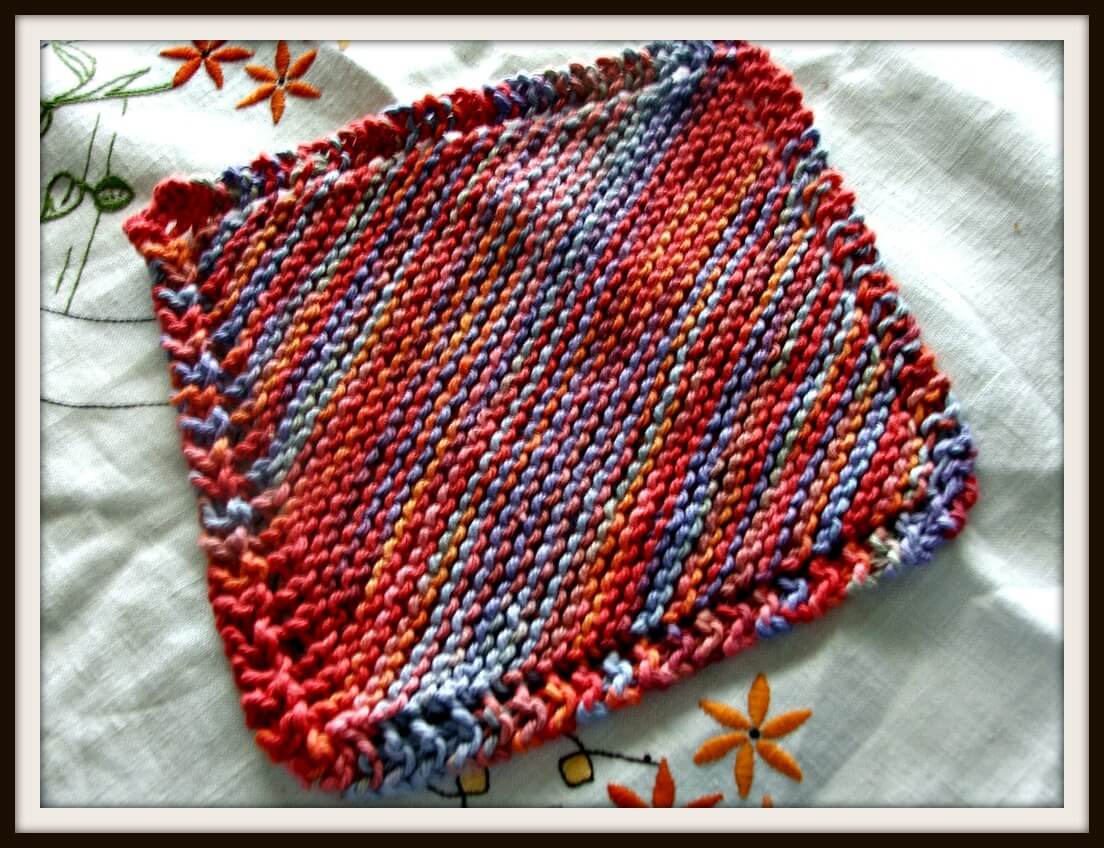 Multi-Colour Beautiful Dishcloth Knit Pattern 