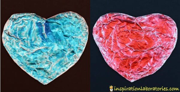 Painted Pretty Heart Craft Made With Aluminium FoilFoil Heart Crafts For Kids