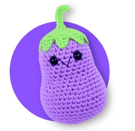 Pretty Eggplant Craft Using Crochet