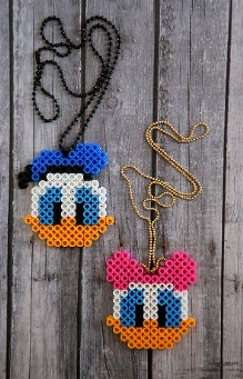 Pretty Perler Bead Necklace Craft Project In Disney Shape