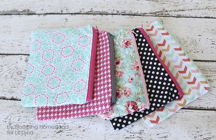 Quick And Easy Fabric Zipper Pouches Craft DIY: Fabric Craft Ideas To Make And Sell