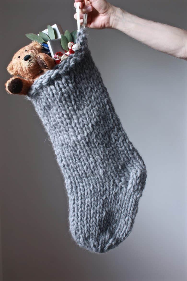 Quick And Easy Heavy Yarn Stocking Knitting Pattern