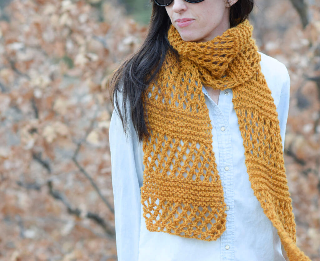 Quick And Easy Honey Comb Knit Scarf : Scarf Knitting Patterns