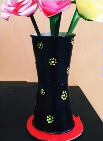 Quick And Easy Paper Cup Flower Vase Craft For Kids