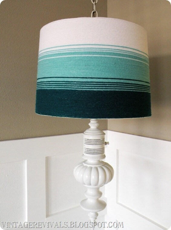 Quick And Easy Yarn Wrap Up Lamp Shade Craft : Yarn Crafts To Sell