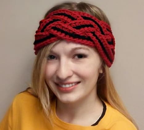 Red And Black Criss-Cross Red And Black Head Band: Headband Knitting Patterns