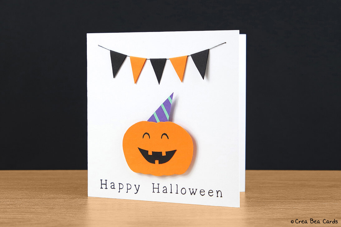 Simple And Easy Paper Cutting Halloween Pumpkin Paper Card DIY Paper Card Ideas for HalloweenIdeas