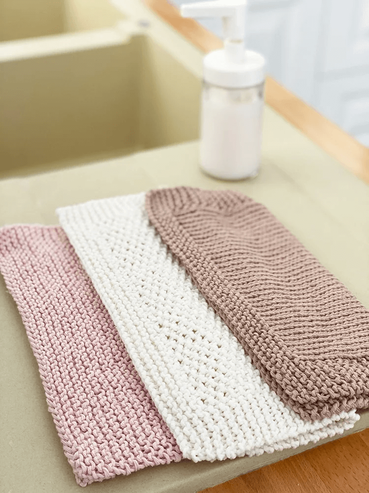 Square Shape Dishcloth Knit Pattern 