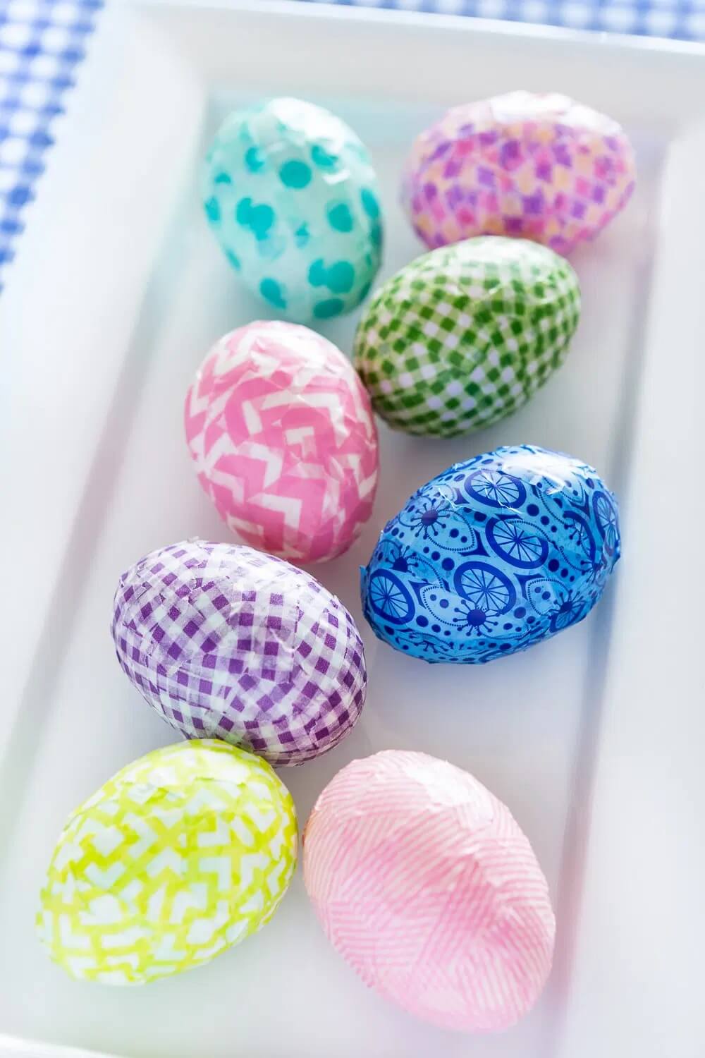 Easter egg decoration craft using washi tape
