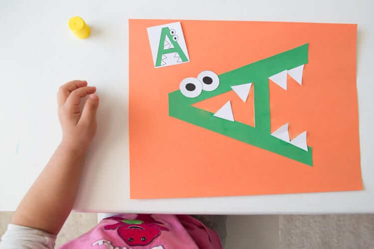 A for Alligator Alphabet Craft Activity In UppercaseAlphabet Crafts for Kindergarten