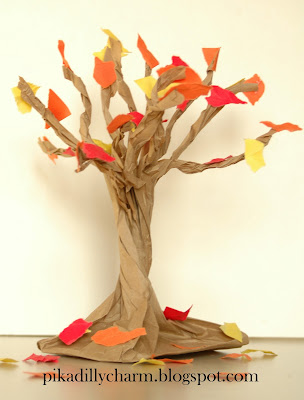 Adorable 3-D Paper Bag  Tree Craft Idea For Home Decor