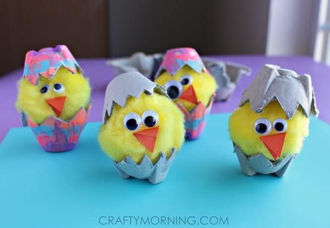 Adorable Chick-Hatching Egg Cartoon Craft Idea For KidsFall Egg Carton Crafts (11 Images)