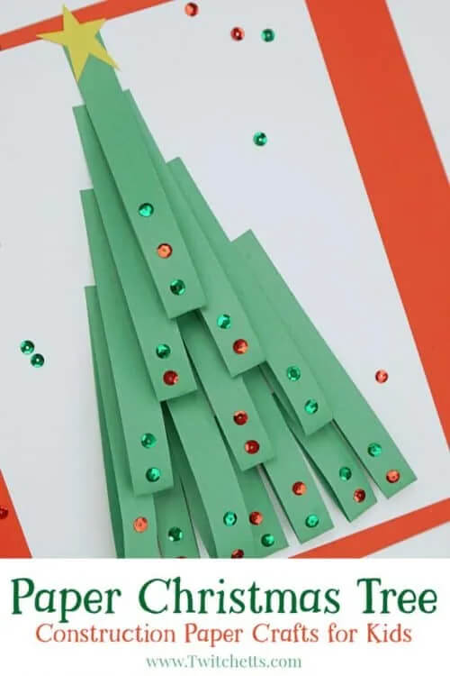 Adorable Christmas Tree Craft Idea With Construction Paper