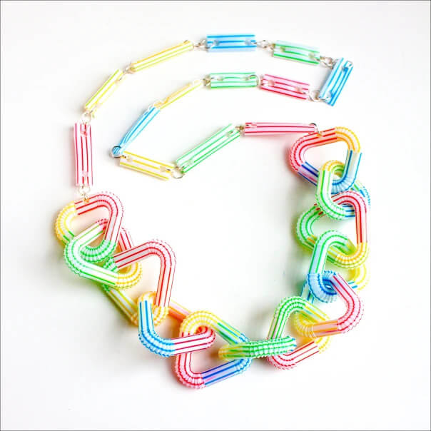Adorable Drinking Straw Necklace Crafty Ornaments