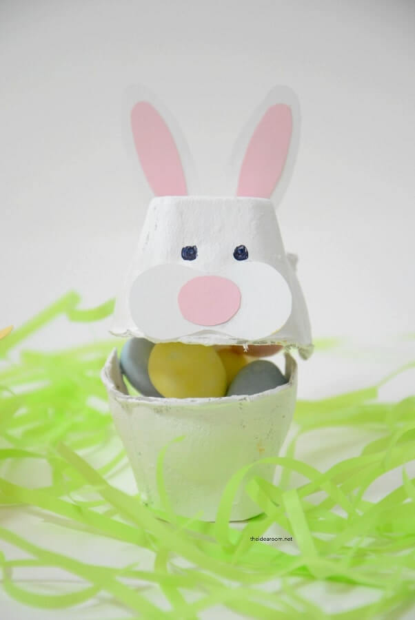 Adorable Easter Bunny Crafting idea Using Egg CartonEgg Carton Easter Craft Ideas 