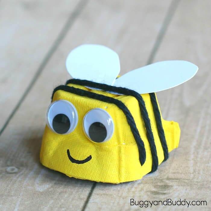Adorable Egg Carton Bee Craft Idea