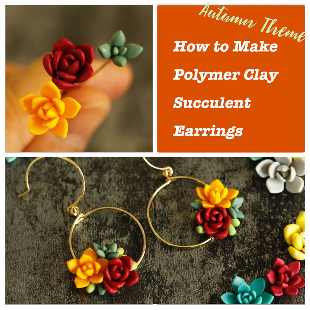 Adorable Floral Earring Designing Idea Using Polymer Clay Polymer Clay Earrings 