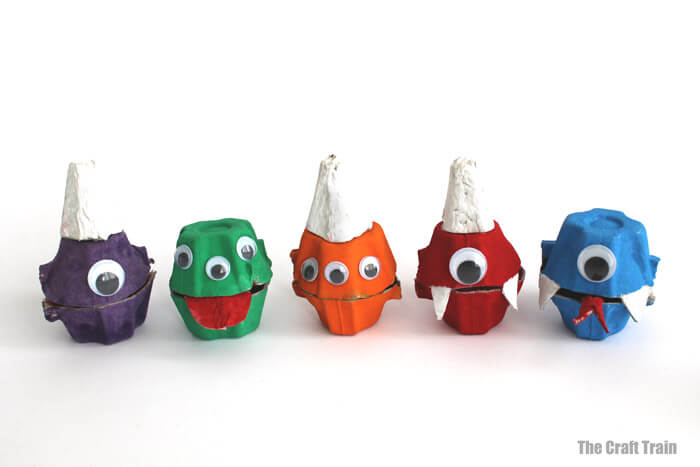 Adorable Halloween Monster Craft Idea For Kids Using Egg Cartons Egg Carton Craft For Halloween
