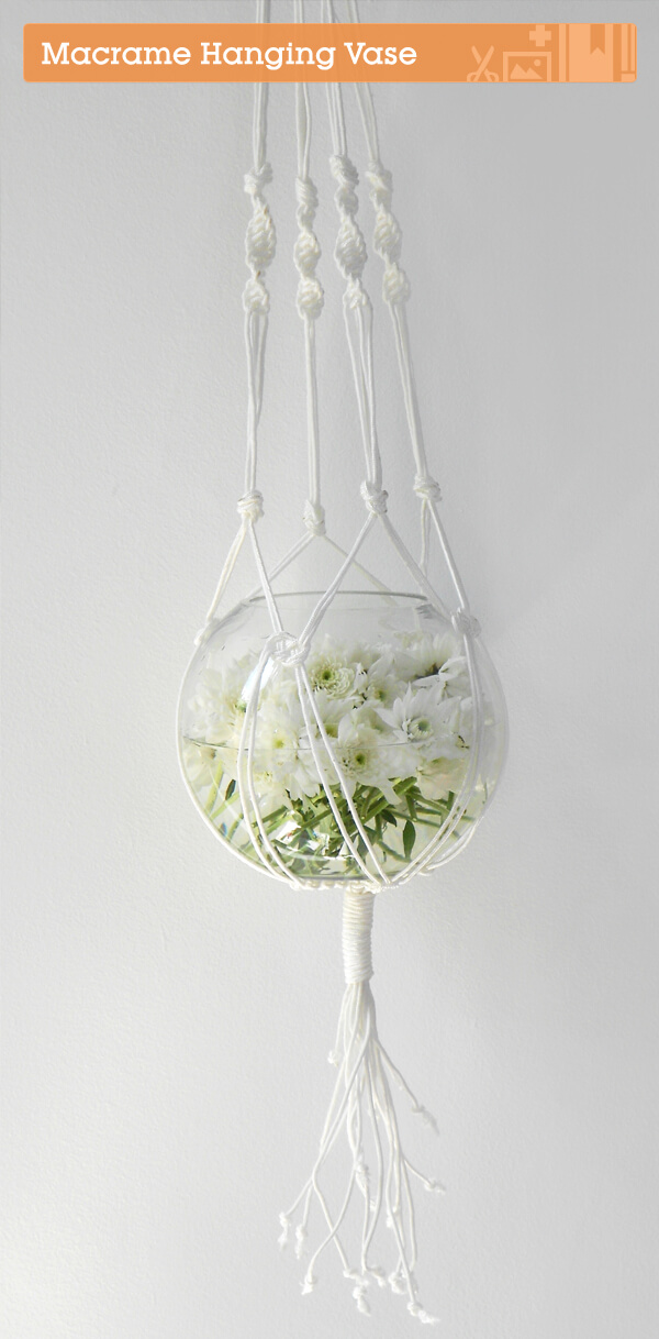 Adorable Hanging Vase Macrame Design Idea