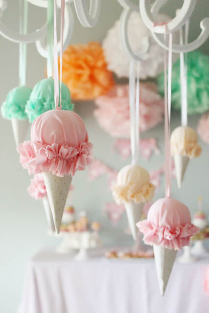 Adorable Ice Cream Cone Ornament Craft Idea With Styrofoam Ball
