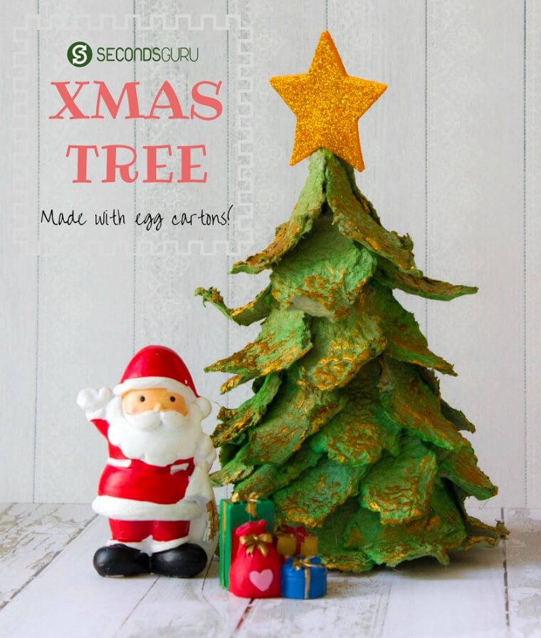 Adorable Mini Christmas Tree Craft With Egg Cartons