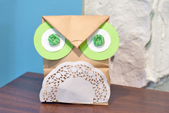 Adorable Owl Paper Treat Bag Craft IdeaThings to do with paper bags 