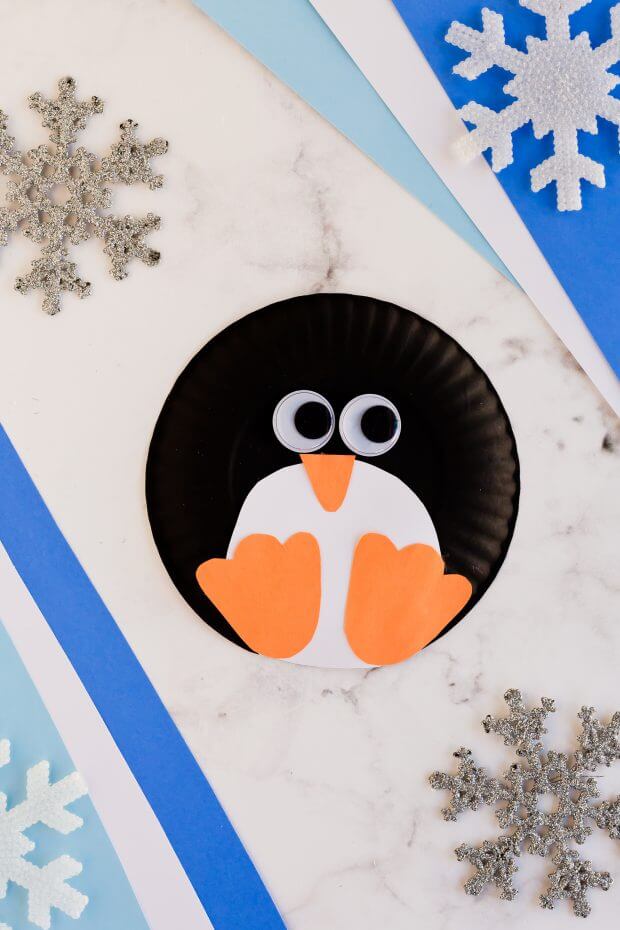 Adorable Paper plate Penguin Craft Idea For Kids Winter Crafts With Paper Plates