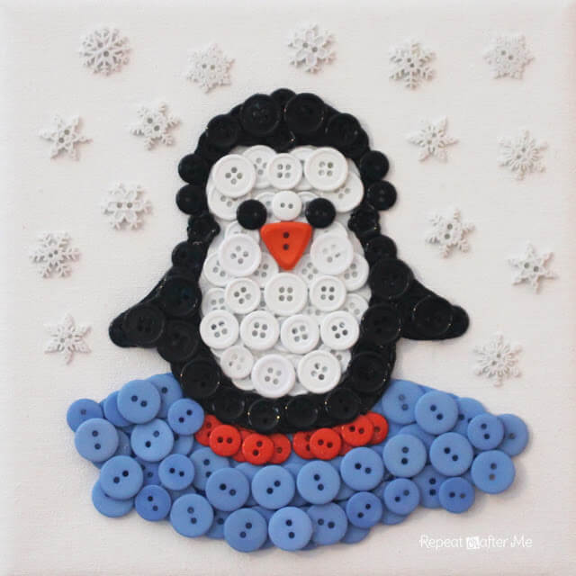 Adorable Penguin Button Craft For KidsButton Bird Crafts