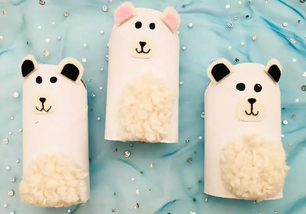 Adorable Polar Bear Craft Idea With Toilet Paper Roll