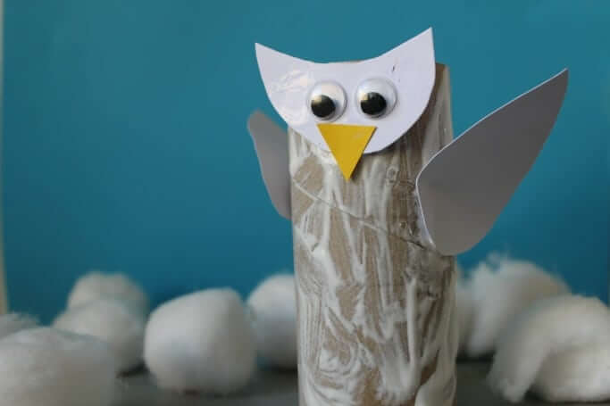 Adorable Snowy Owl Craft Idea For Kids Using Toilet Paper RollUpcycled Winter Crafts