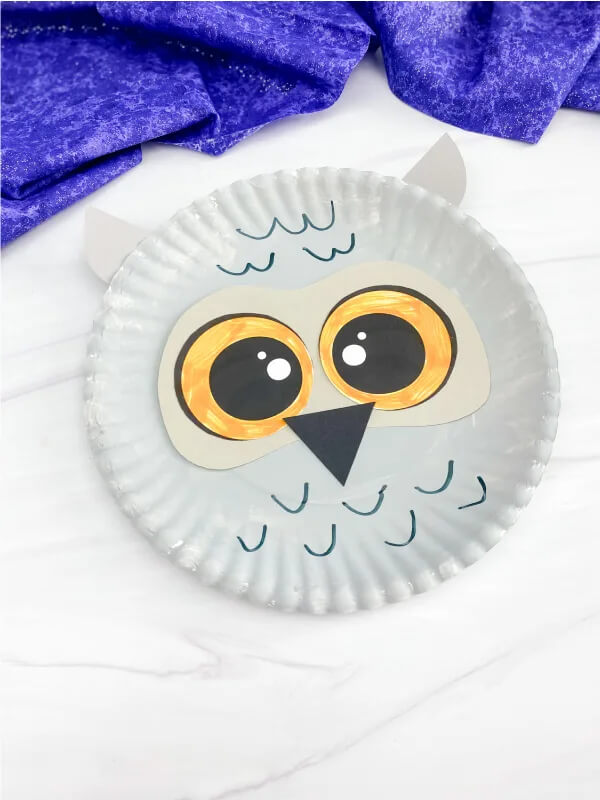Adorable Snowy Owl Craft Idea Using Paper Plate