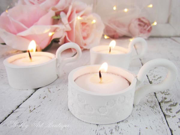 Adorable Tealight Candle Holder Clay Craft Idea