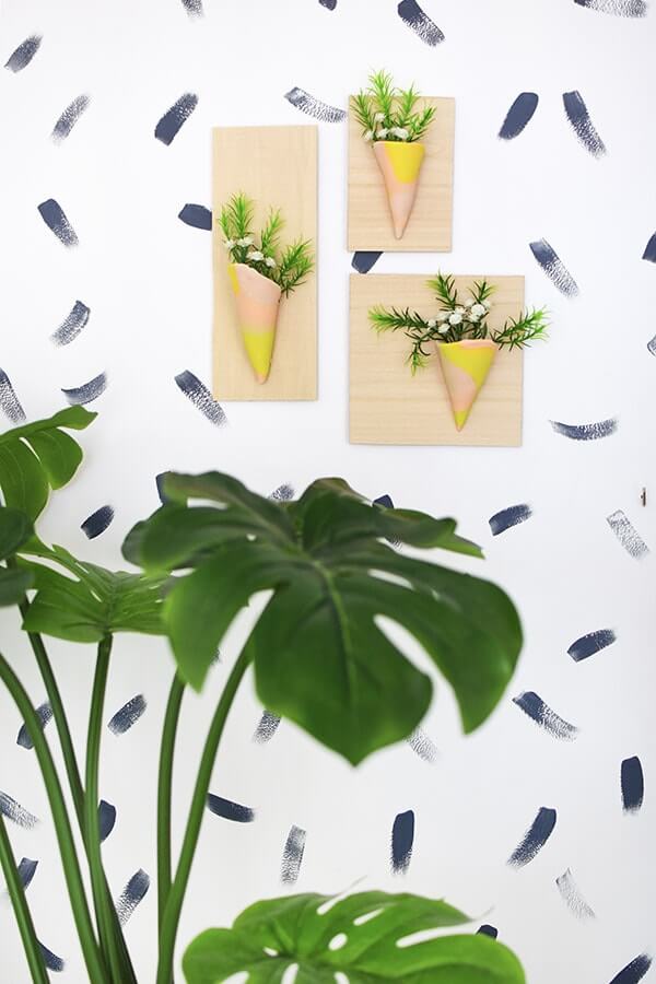 Adorable Wall Hanging Planter Craft Idea Using Polymer Clay