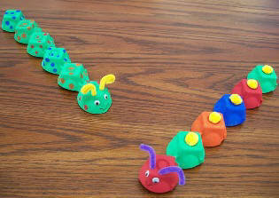 Adorning & Creative Egg Carton Caterpillar Craft For Kids
