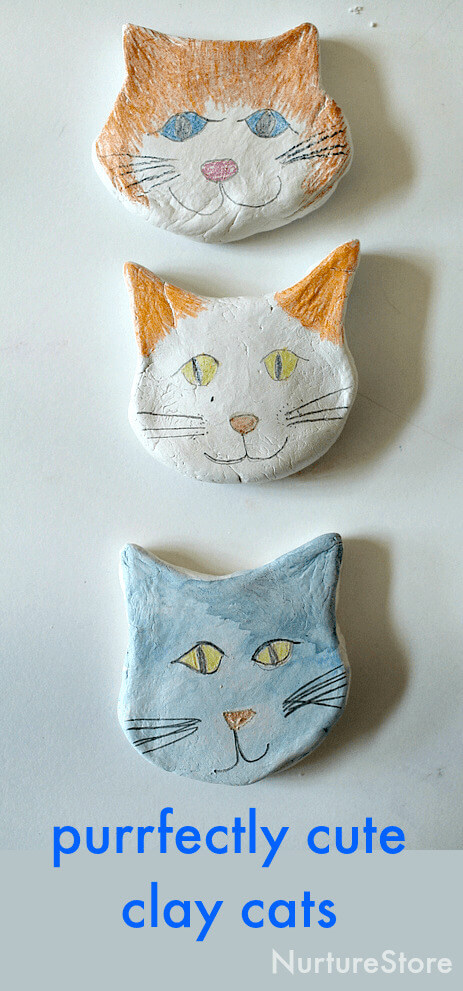 Air Dry Clay Cat Craft For Kids To Make