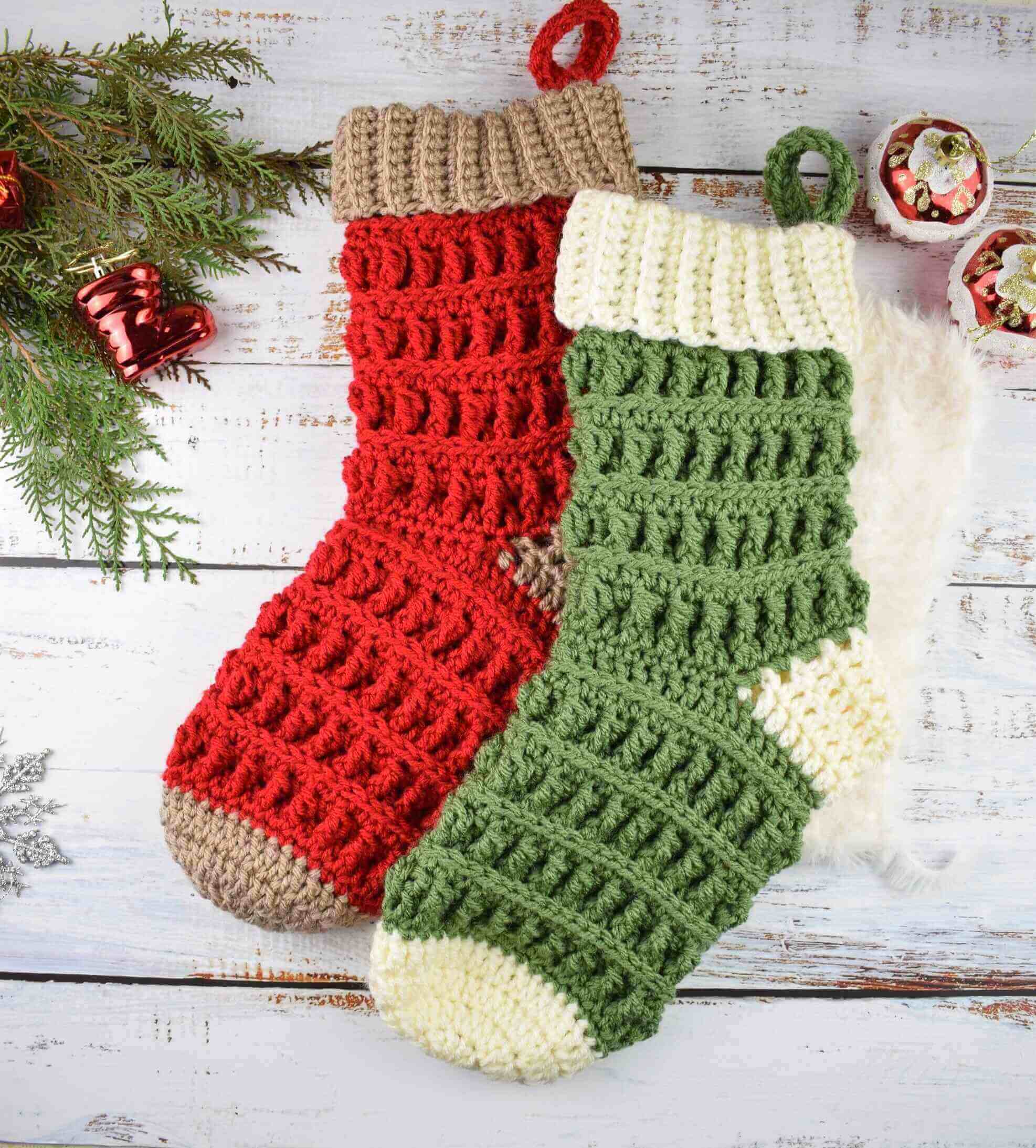 Alpine Pattern Christmas Stocking Made From CrochetCrochet Christmas Stocking Patterns