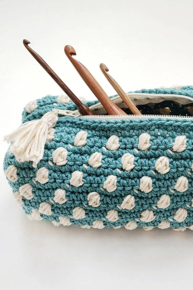 Amazing Bobble Notions Pouch With Zipper Crochet Bag Patterns