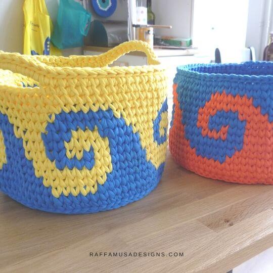 Amazing Design Crochet Basket With HandlesCrochet Basket Patterns