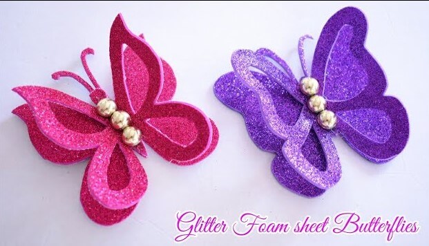 Amazing Double Wings Glitter Butterfly DIY Craft For Kids